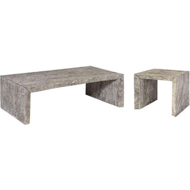 Waterfall Grey Stone Occasional Table Set