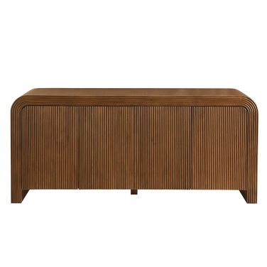 Waterflute 70 Inch Fluted Sideboard Cabinet In Walnut