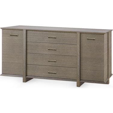 Watson 4-Drawer and 2-Door Cabinet In Light Mocha Shimmer Weave
