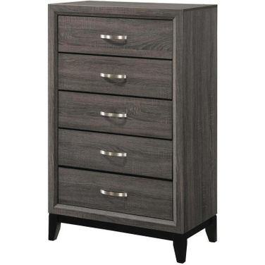 Watson 5-drawer Chest Grey Oak and Black