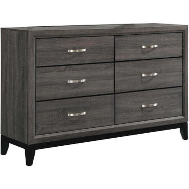 Watson 6-drawer Dresser Grey Oak and Black