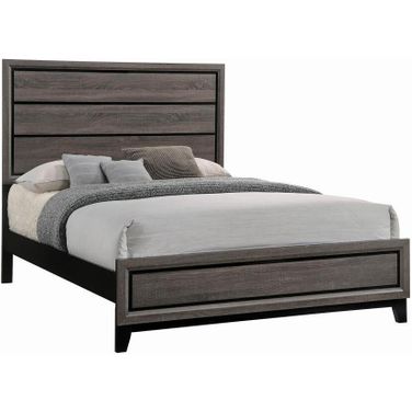 Watson Eastern King Bed Grey Oak and Black