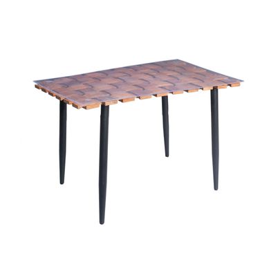 Waverly Dining Table In Honey Gold and Black