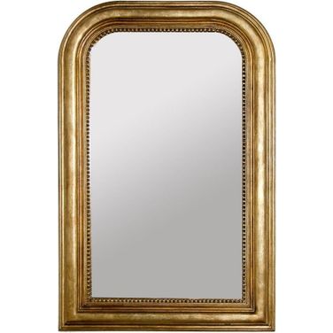 Waverly Gold Leaf Hand Carved Top Rectangular Mirror