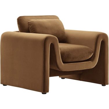 Waverly Performance Velvet Armchair In Brown