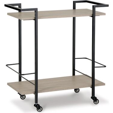 Waylowe Brown And Black Bar Cart