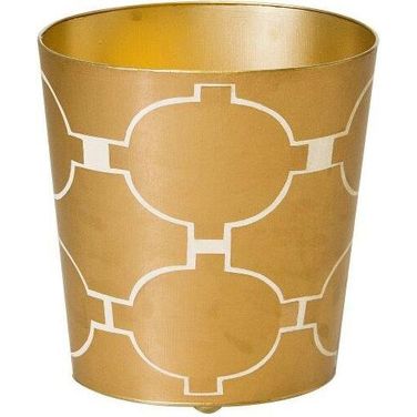 Wbacadia Gold And Cream Modern Wastebasket