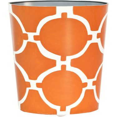 Wbacadia Orange And Cream Oval Wastebasket