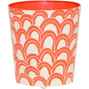 Wbgastonor Orange And Cream Oval Wastebasket