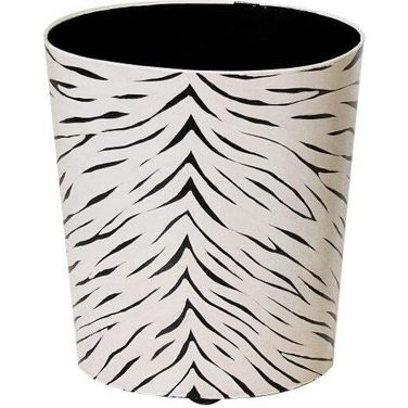 Wbhide Black And Cream Animal Print Wastebasket