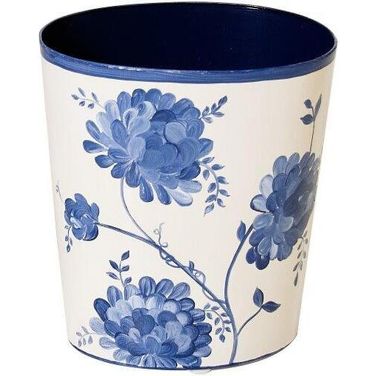Wbjune Blue And Cream Wastebasket