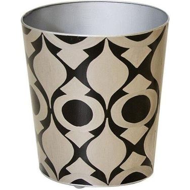 Wbpeasl Black And Silver Wastebasket