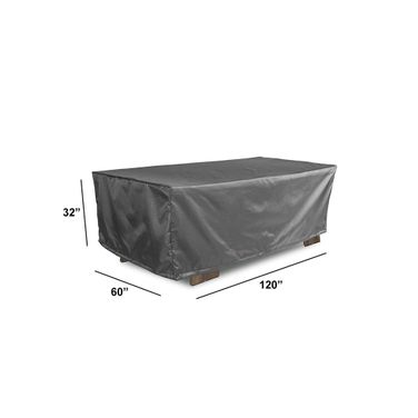 WeatherX Cover For Large Rectangular Dining Set Up To 60 Inch In Gray