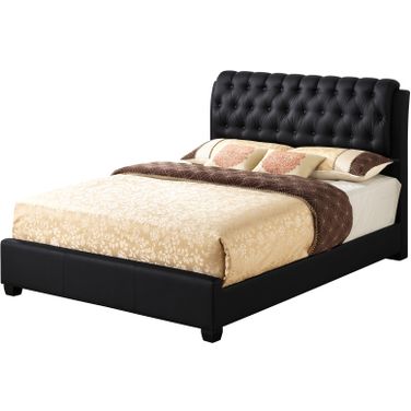 Glory Furniture G1500 Full Button-Tufted Bed in Black