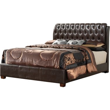 Glory Furniture G1550 King Upholstered Bed in Cherry
