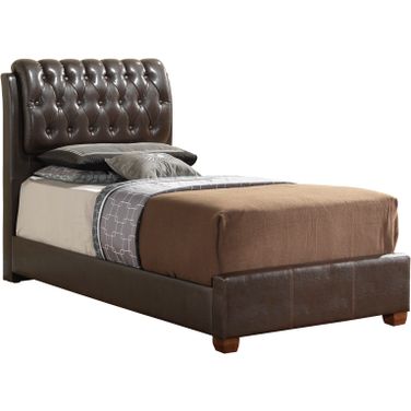 Glory Furniture G1550 Twin Upholstered Bed in Cherry