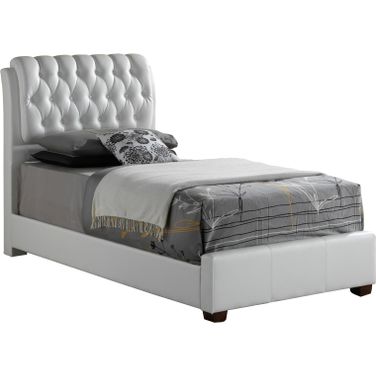 Glory Furniture G1570 Twin Button-Tufted Bed in White