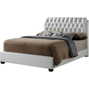 Glory Furniture G1570 Full Button-Tufted Bed in White