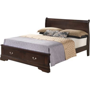 Glory Furniture G3125 Full Low Profile Storage Bed in Cappuccino