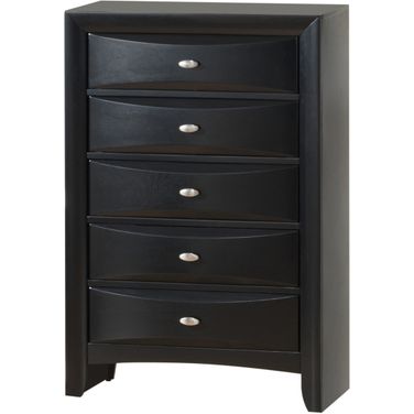 Global Furniture Linda 5 Drawer Chest in Black