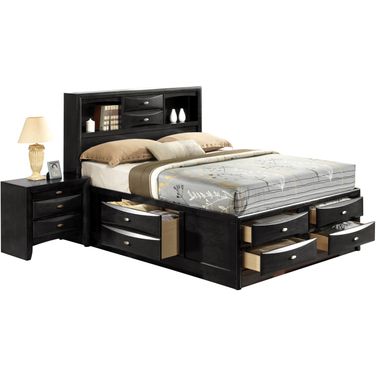 Global Furniture Linda King Storage Bed in Black