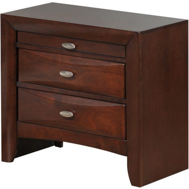 Global Furniture Linda 2 Drawer Nightstand in Merlot