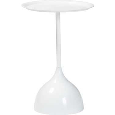 Webb Metal Round Pedestal Side Table In White