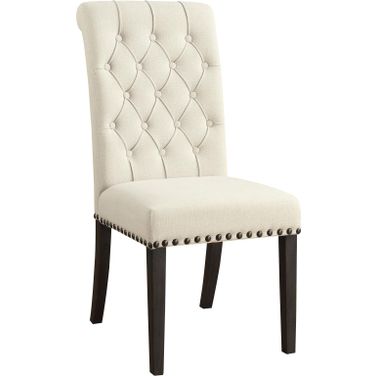 Alana Upholstered Side Chairs Beige and Smokey Black Set of 2