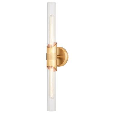 Webster 24.5 Inch 2 Light Wall Light In Natural Brass
