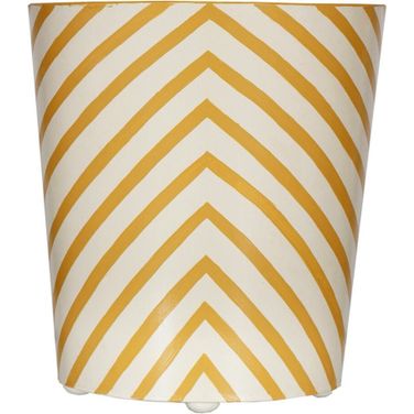 Webzet Zebra Yellow And Cream Oval Wastebasket