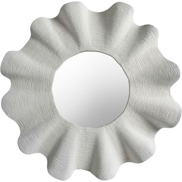 Weekender Scallop Mirror In White