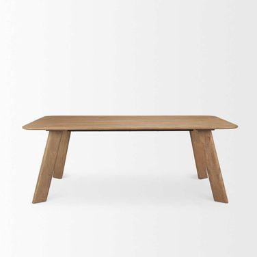 Welborn 84 Inch Wood Rectangular Dining Table In Light Brown