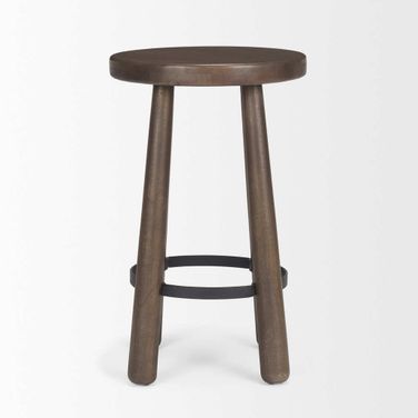 Weldon Wood And Metal Counter Stool In Brown