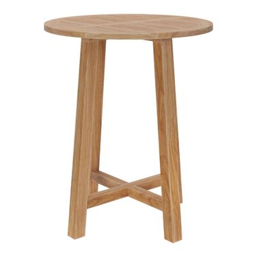 Wellspring 36 Inch Outdoor Patio Teak Wood Bar Table In Natural