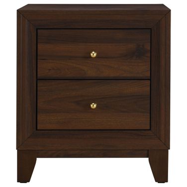 Welsley 2-Drawer Nightstand Bedside Table In Walnut