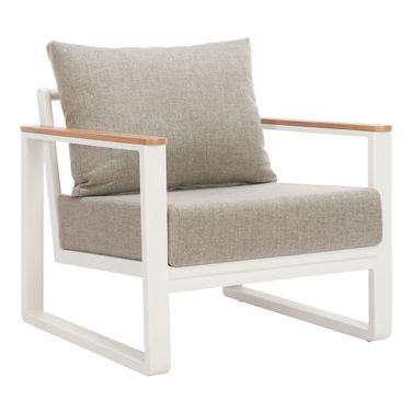 Welt Armchair In Taupe and White