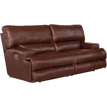 Wembley Power Lay Flat Reclining Sofa with Power Adjustable Headrest And Lumbar Support In Walnut