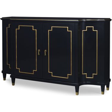 Wendell Hall Cabinet In Black and Gold