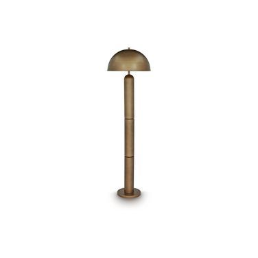 Wendfield Metal Floor Lamp In Antique Gold