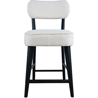Wes Upholstery Counter Barstool Set of 2 In Black