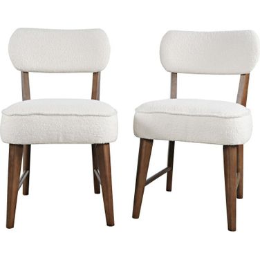 Wes Upholstery Dining Chair Set of 2 In Walnut