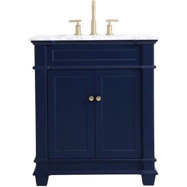 Wesley 30 Inch Single Bathroom Vanity Set In Blue