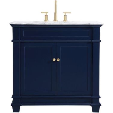 Wesley 36 Inch Single Bathroom Vanity Set In Blue