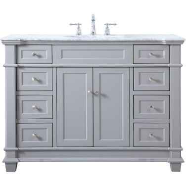Wesley 48 Inch Single Bathroom Vanity Set In Grey