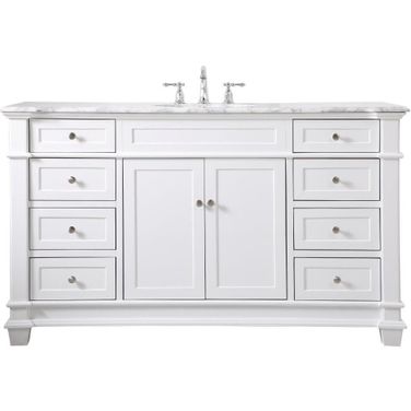 Wesley 60 Inch Single Bathroom Vanity Set In White