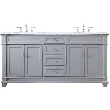 Wesley 72 Inch Double Bathroom Vanity Set In Grey