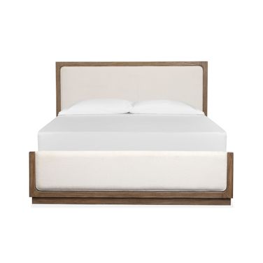 Westbourne Queen Upholstered Panel Bed In Dark Umber