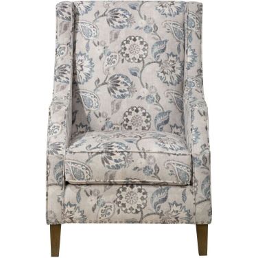Westbrook Paisley Upholstered Accent Chair with Nailhead Trim In Slate