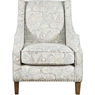 Westbrook Paisley Upholstered Accent Chair with Nailhead Trim In Sage