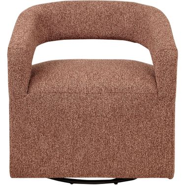 Westhill Boucle Upholstered Swivel Accent Chair In Berry